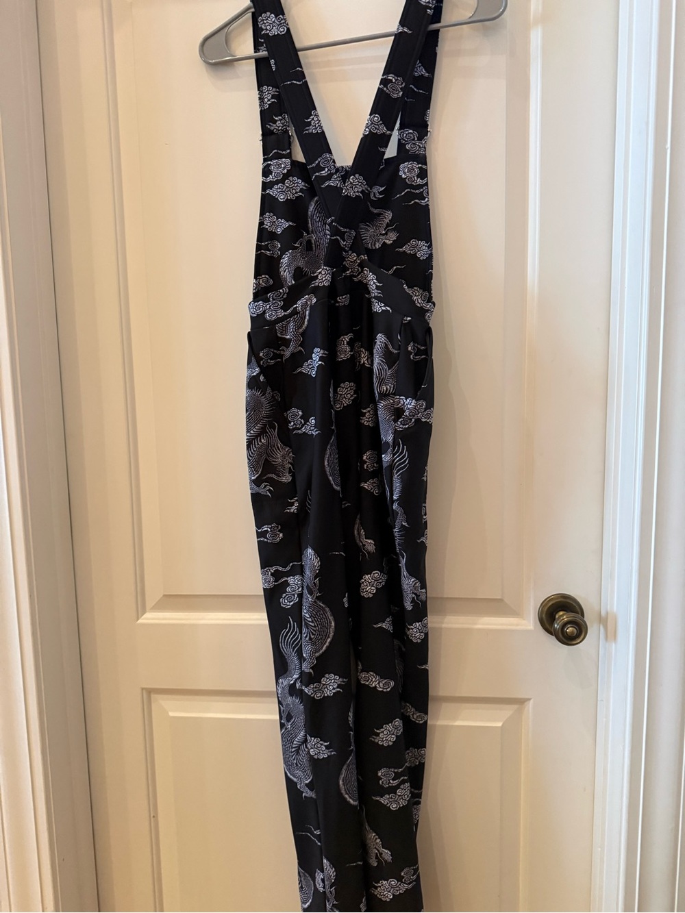 Blackmilk Black Dragon-Print Overalls Jumpsuit - Picture 3 of 6